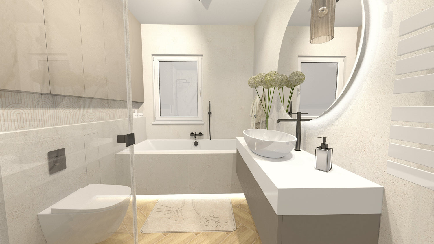 Wizualizacja 3D nowoczesnej łazienki – profesjonalne usługi projektowe