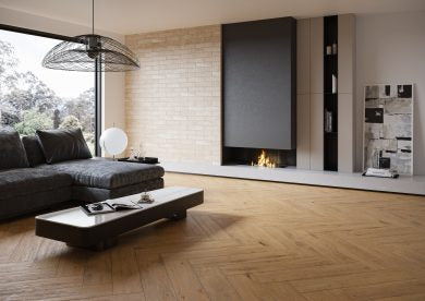  Cerrad Listria Miele 17,5x80 G1 ułożenie na podłodze salon